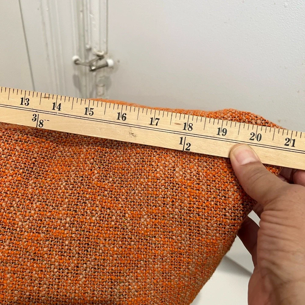 Missoni Home Orange Woven Cotton Throw Pillow‎ with Feather Insert Sz. 22x22